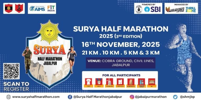 3rd Edition of “Surya Half Marathon 2025” to be Held in Jabalpur on November 16
